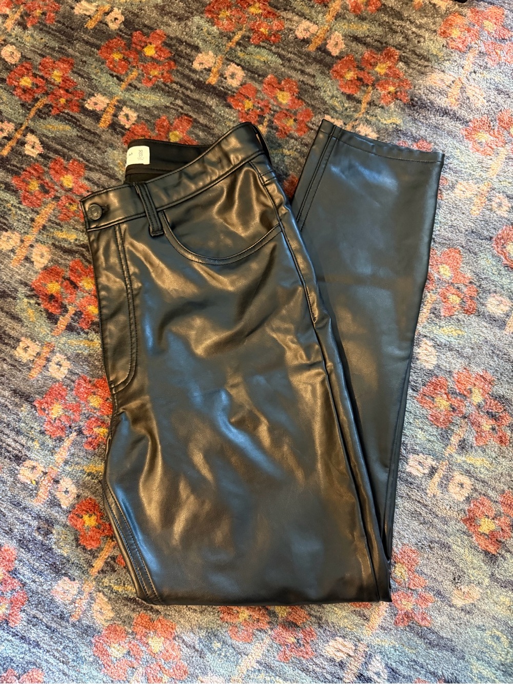 Abercrombie Pleather/Faux Leather Straight Leg Pants